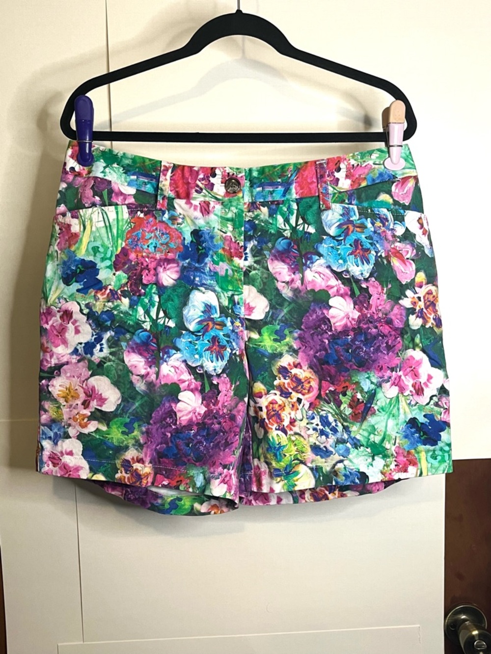 Lands' End Women’s Size 14 (Waist 35) Floral Cotton Blend Shorts
